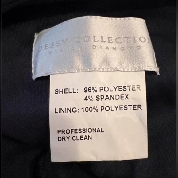 💙 DESSY COLLECTION CHARMEUSE V NECK SATIN DRESS GOWN MIDNIGHT 4 - Picture 4 of 8